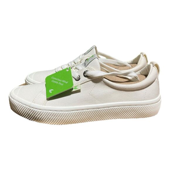 Cariuma OCA Low Shoes Mens 7 White Canvas Preppy Sneaker Lace Up Womens 8.5 - Picture 8 of 10